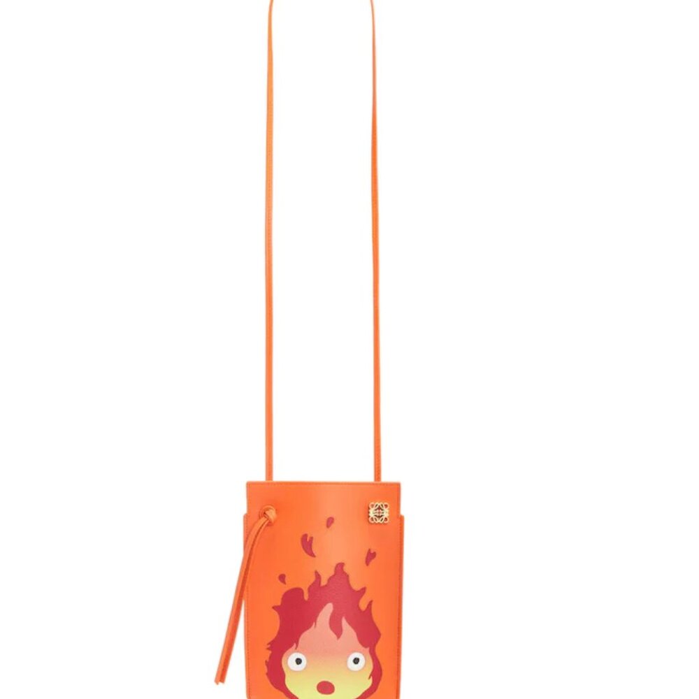 Loewe Howl's Moving Castle Calcifer dice pocket in classic calfskin